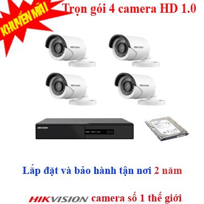 Trọn bộ 4 camera Hikvision HD 1.0